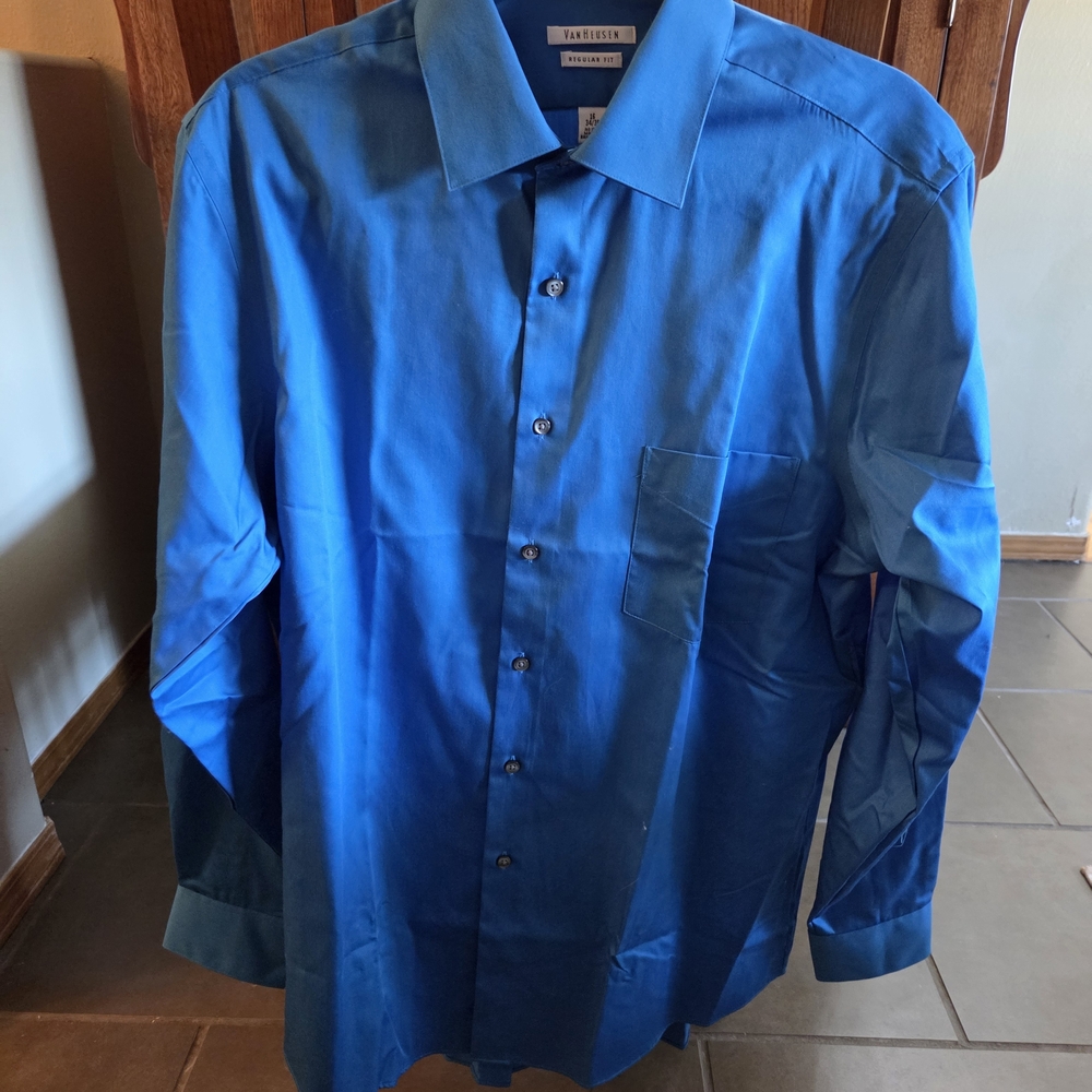 Mens Van Heusen Vibrant Blue Dress Shirt